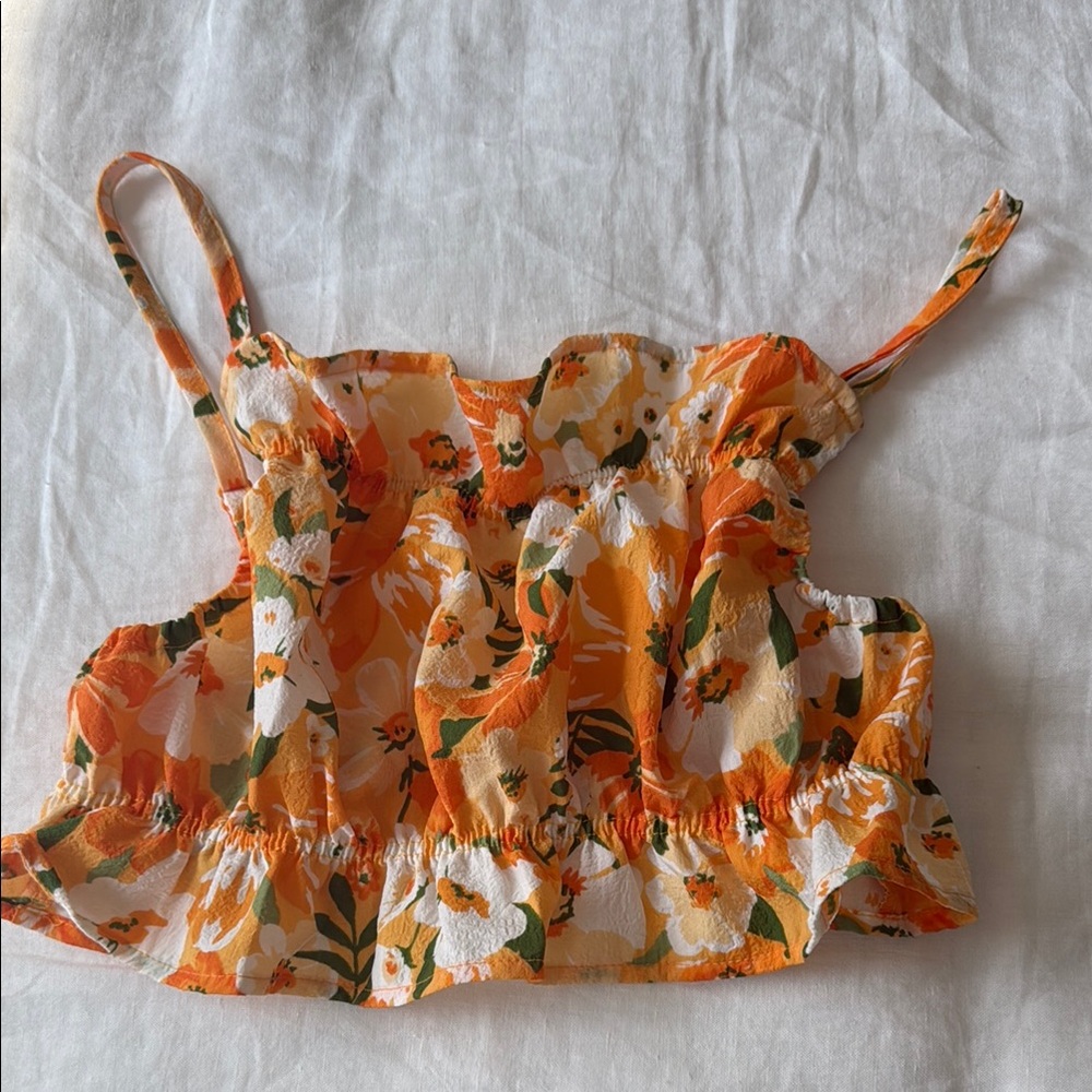 Floral Orange Crop top